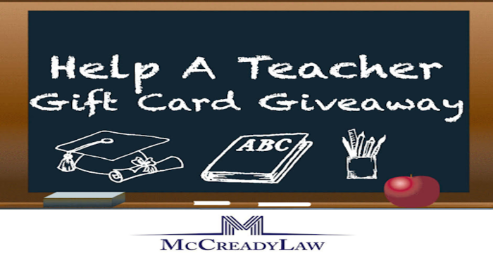 Help A Teacher Gift Card Giveaway