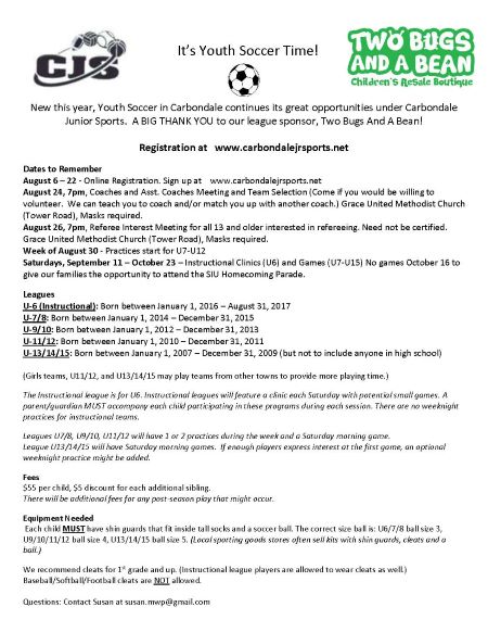 Carbondale Youth Soccer registration