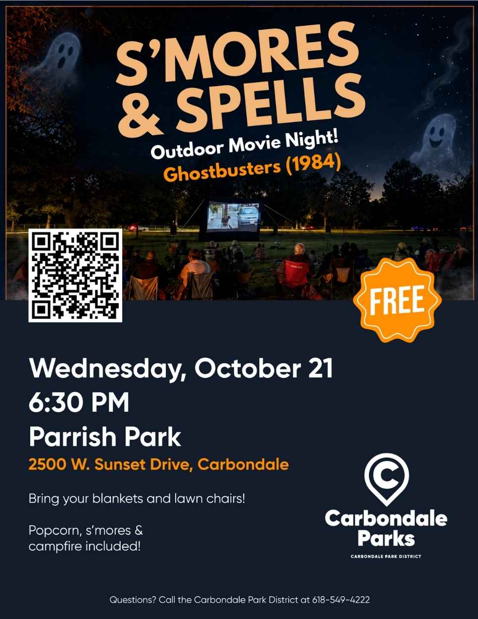 Carbondale Park District S’mores & Spells Outdoor Movie Night